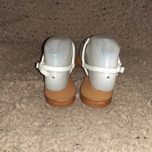 ASH-Marcel-Crystal Silver Skulls-White Leather Ankle Strap Flat Sandal-Sz36-NWOB - Picture 5 of 8